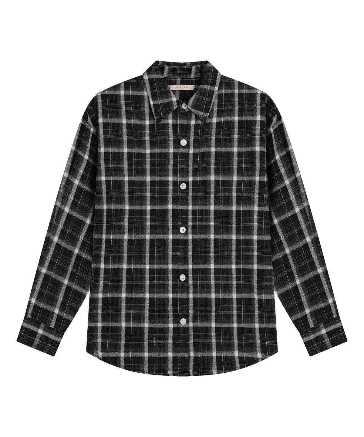 시야쥬(SIYAZU) SITP5311 워시드 체크 셔킷_Black
