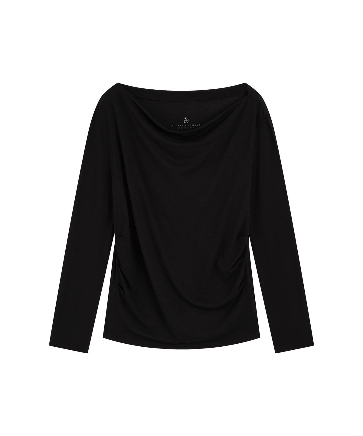 시야쥬(SIYAZU) SITP5307 카울넥 긴팔 티셔츠_Black
