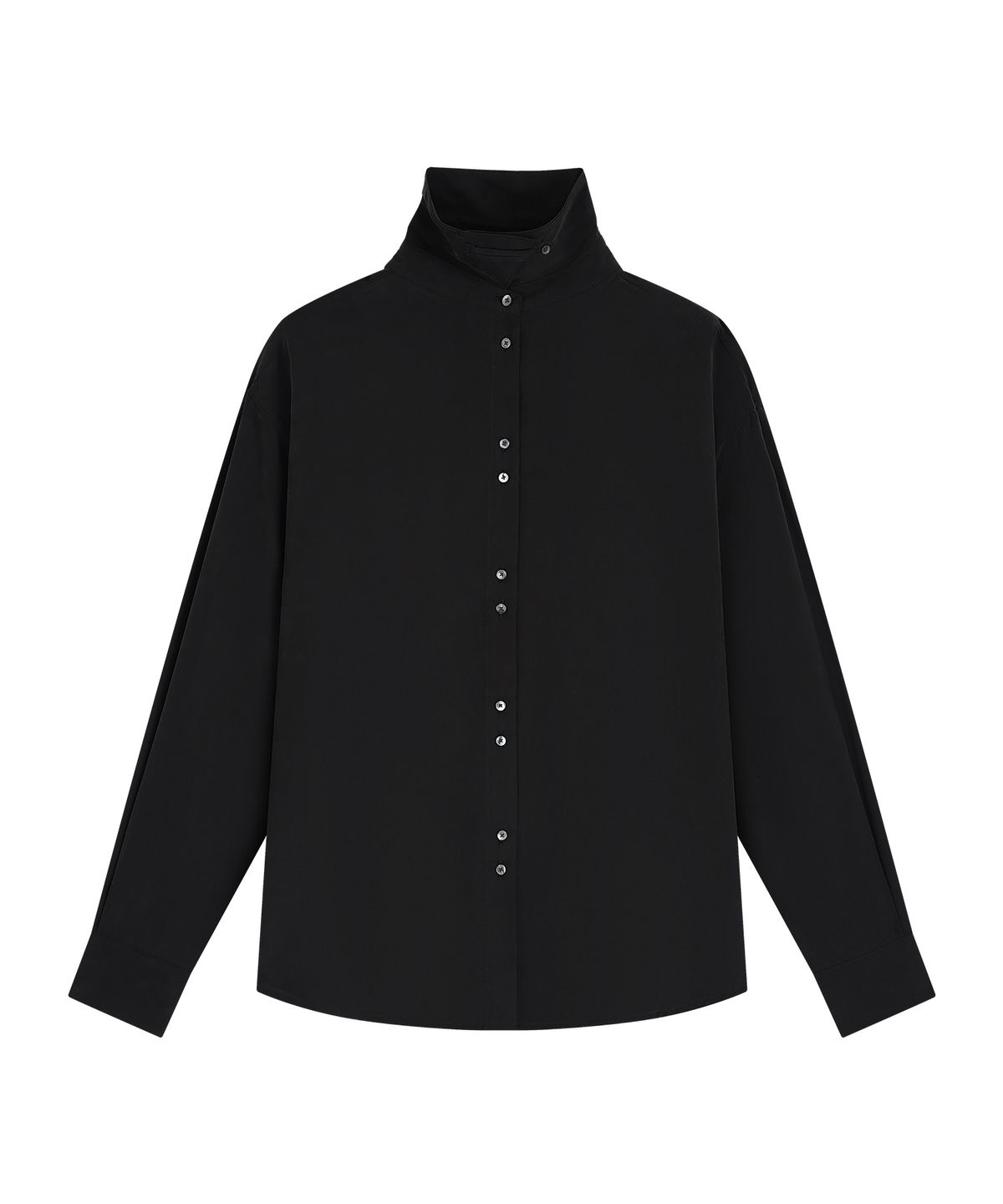 시야쥬(SIYAZU) SITP5304 하이넥 실키 셔츠_Black
