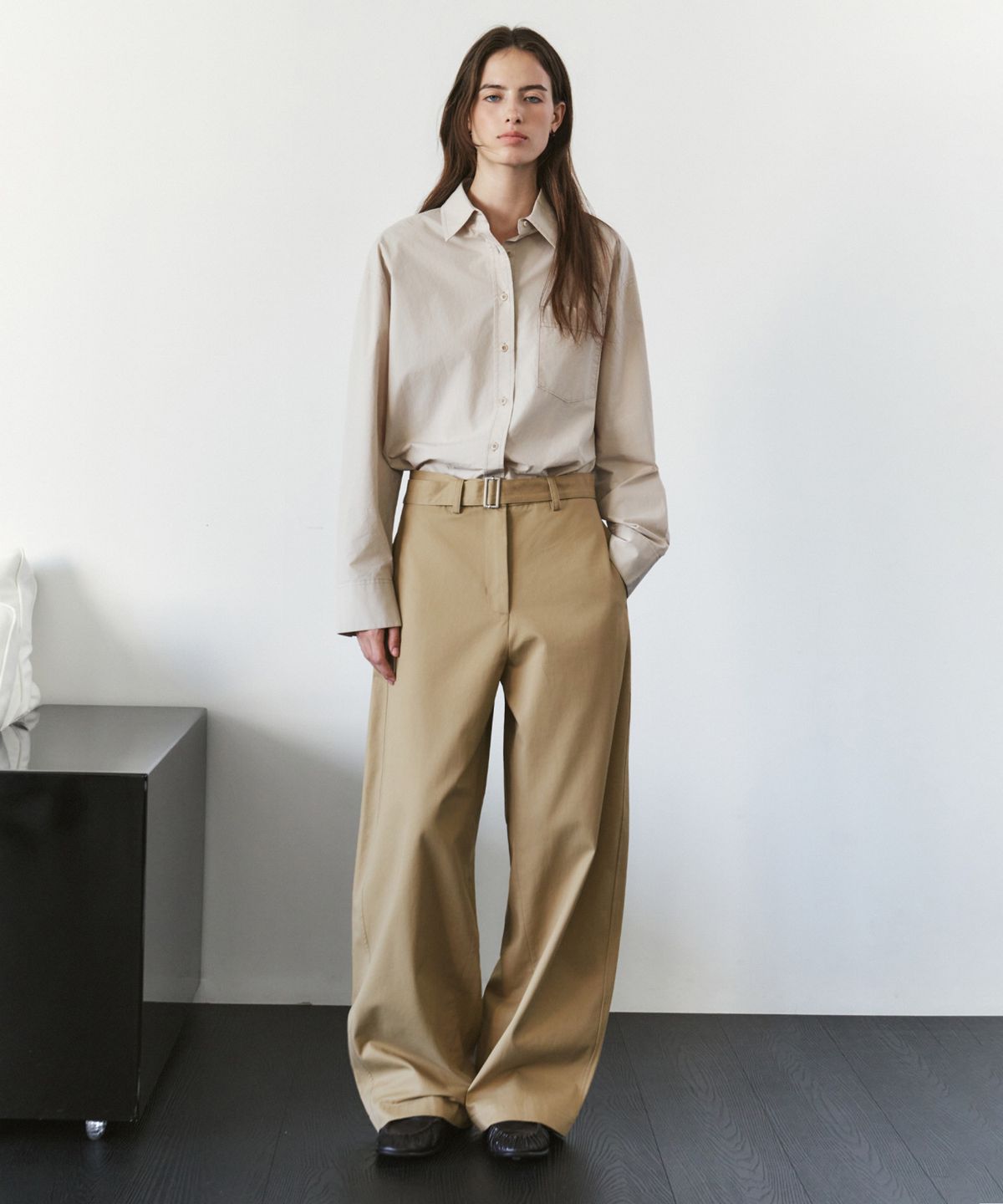 시야쥬(SIYAZU) SITP5303 워시드 스티치 코튼 셔츠_Light beige