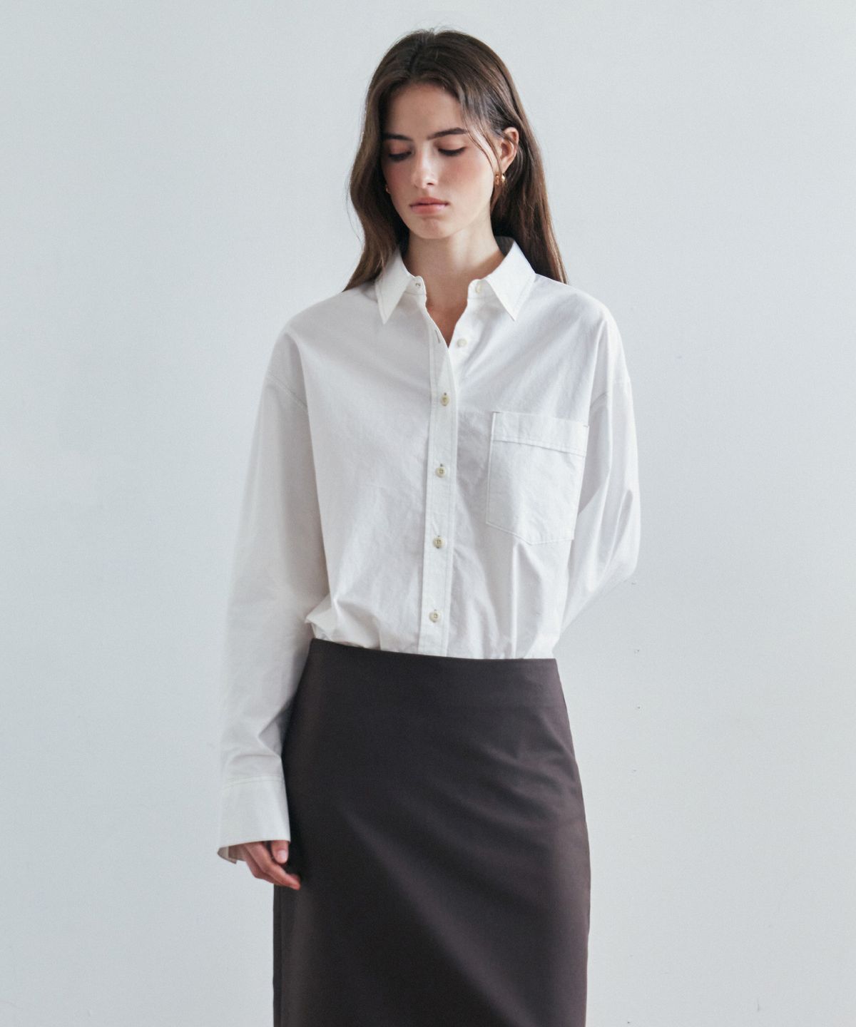 시야쥬(SIYAZU) SITP5303 워시드 스티치 코튼 셔츠_Ivory
