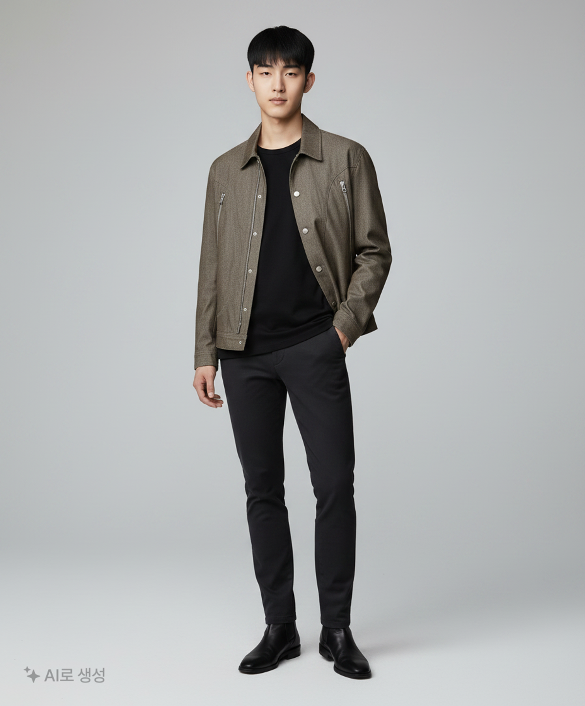 애드오프(ADDOFF) SWOLLEN POCKET DENIM JACKET CHARCOAL M