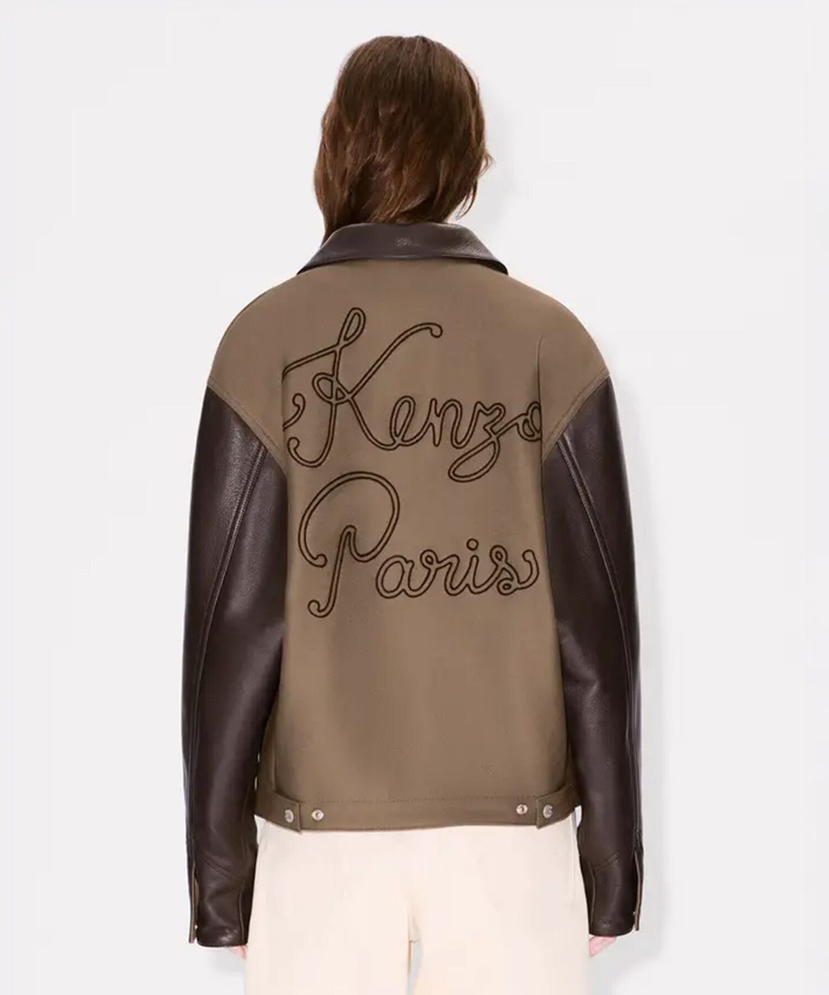겐조(KENZO) 남성 25FW 겐조 파리 체인 스티치 레더 울 블루종_K256AMU101DCX