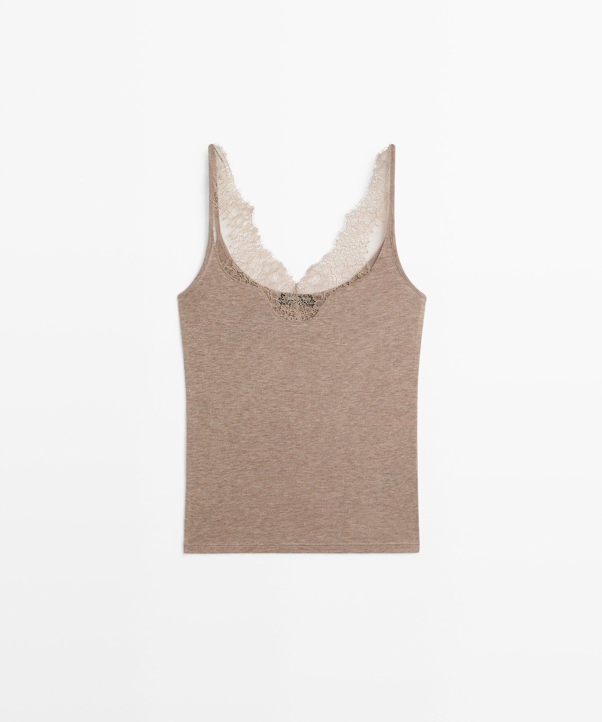 마시모두띠(MASSIMO DUTTI) 레이스 디테일 캐미솔 탑