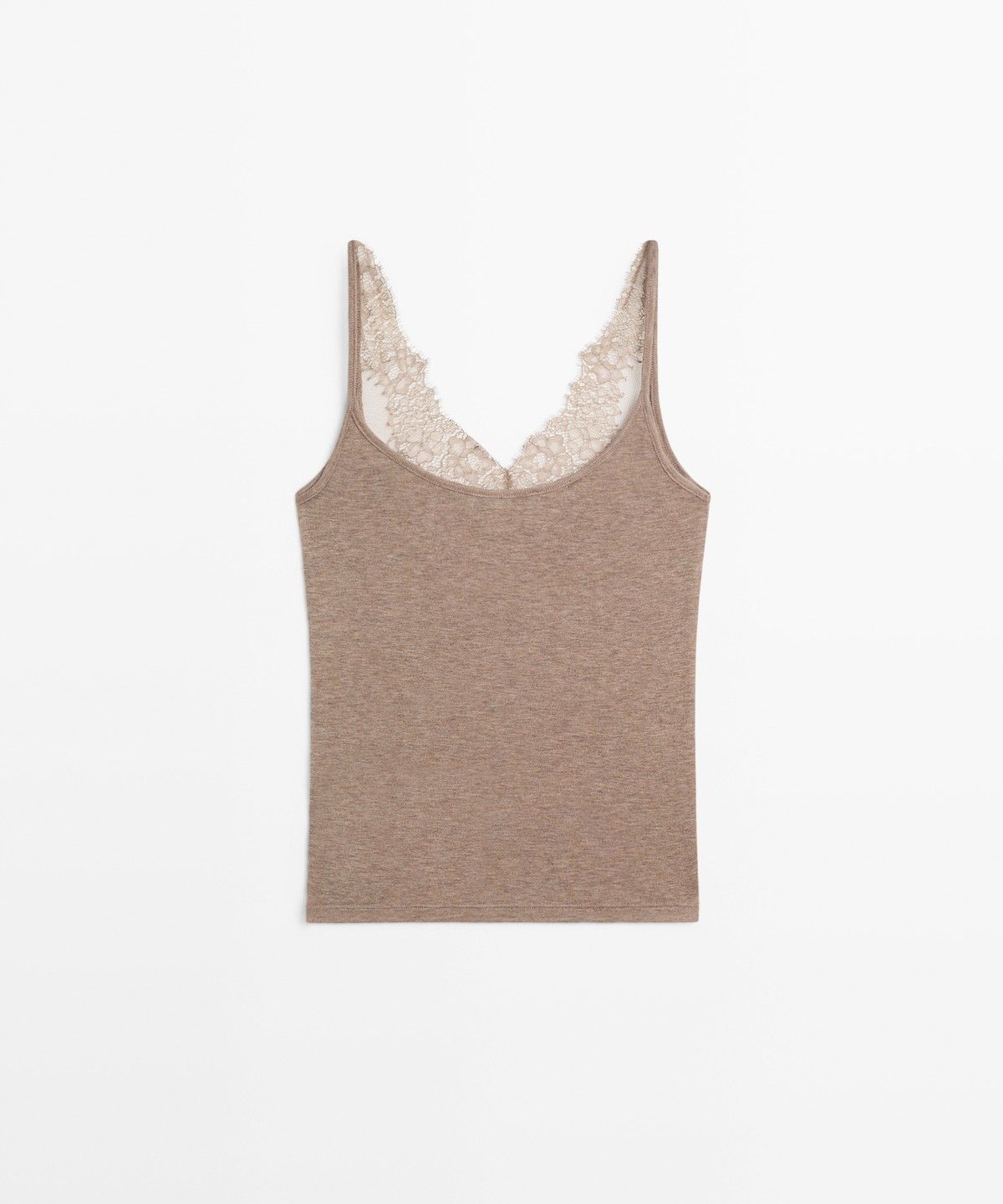 마시모두띠(MASSIMO DUTTI) 레이스 디테일 캐미솔 탑