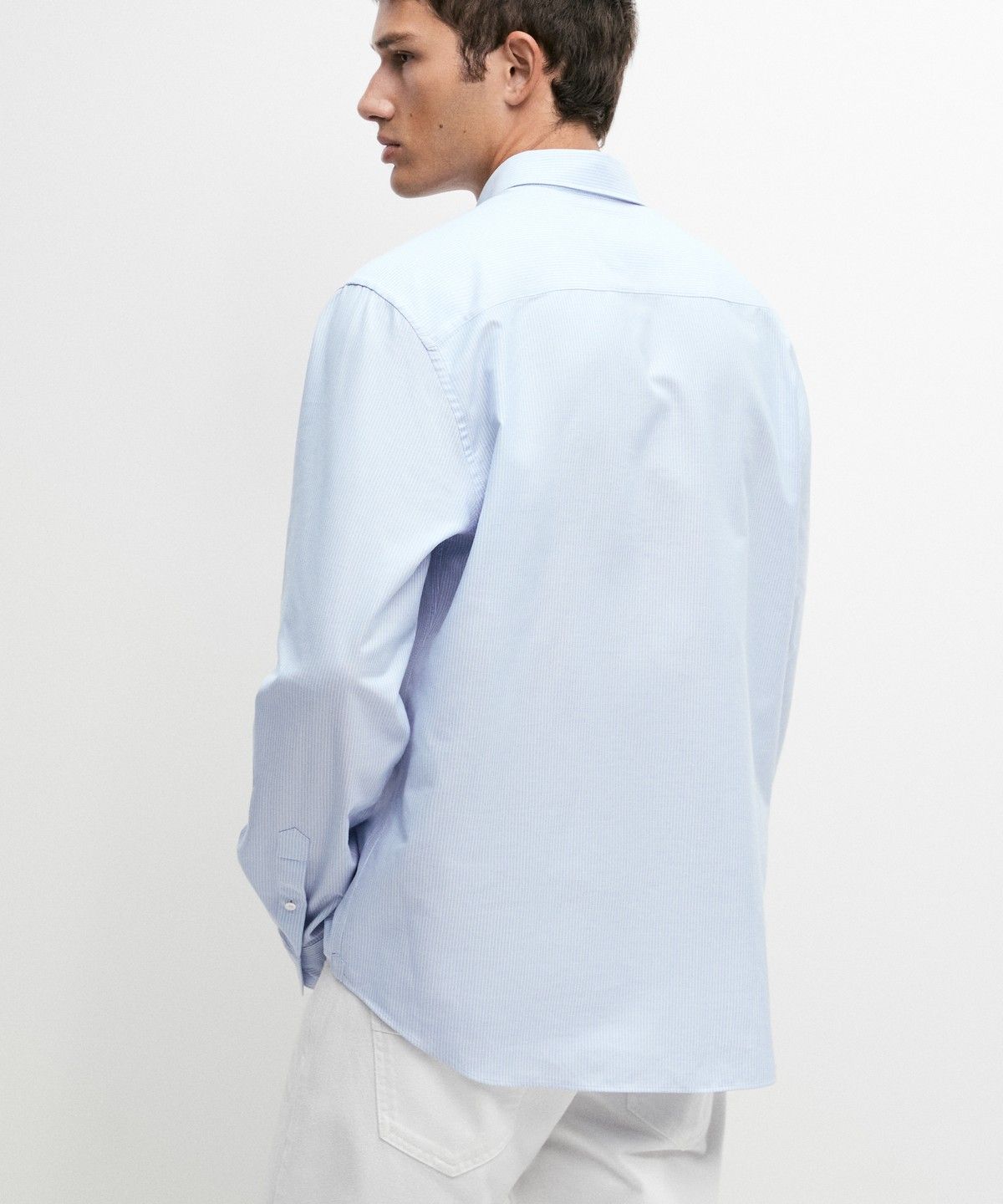 마시모두띠(MASSIMO DUTTI) 100% 코튼 레귤러 핏 스트라이프 셔츠