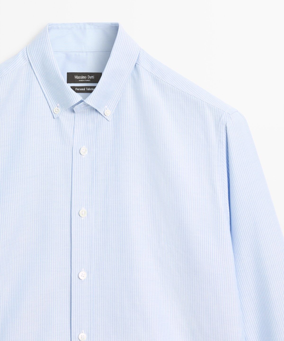 마시모두띠(MASSIMO DUTTI) 100% 코튼 레귤러 핏 스트라이프 셔츠