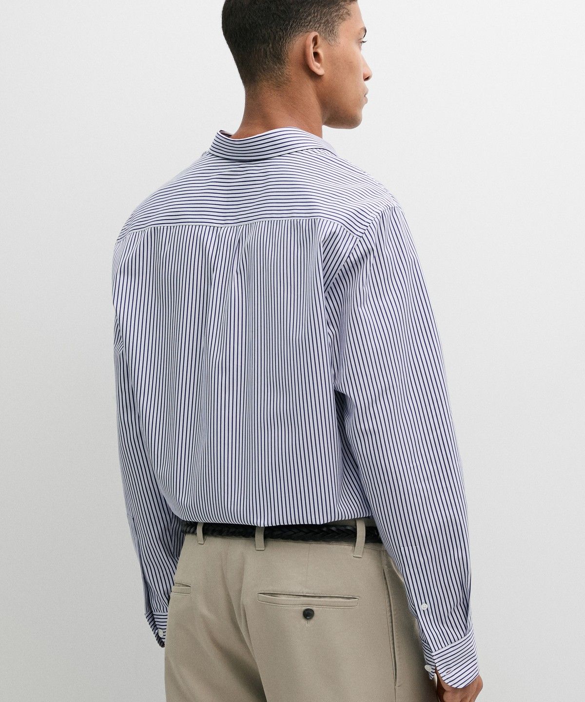 마시모두띠(MASSIMO DUTTI) 100% 코튼 레귤러 핏 스트라이프 셔츠