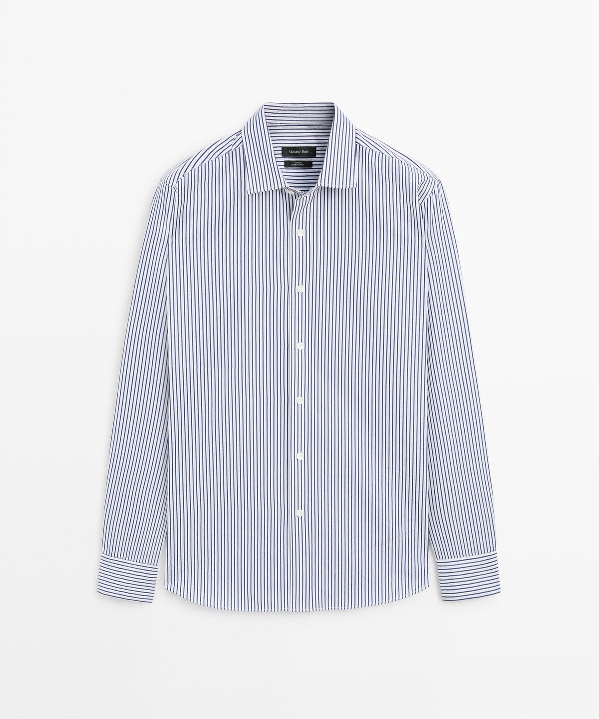 마시모두띠(MASSIMO DUTTI) 100% 코튼 레귤러 핏 스트라이프 셔츠