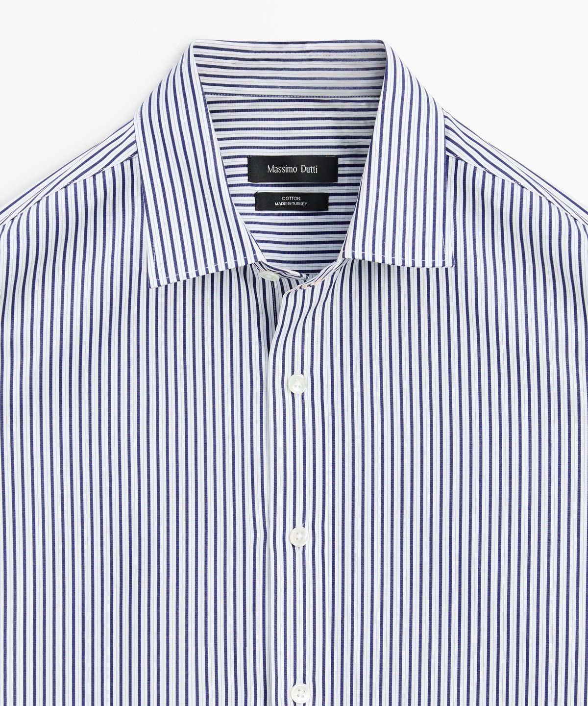 마시모두띠(MASSIMO DUTTI) 100% 코튼 레귤러 핏 스트라이프 셔츠