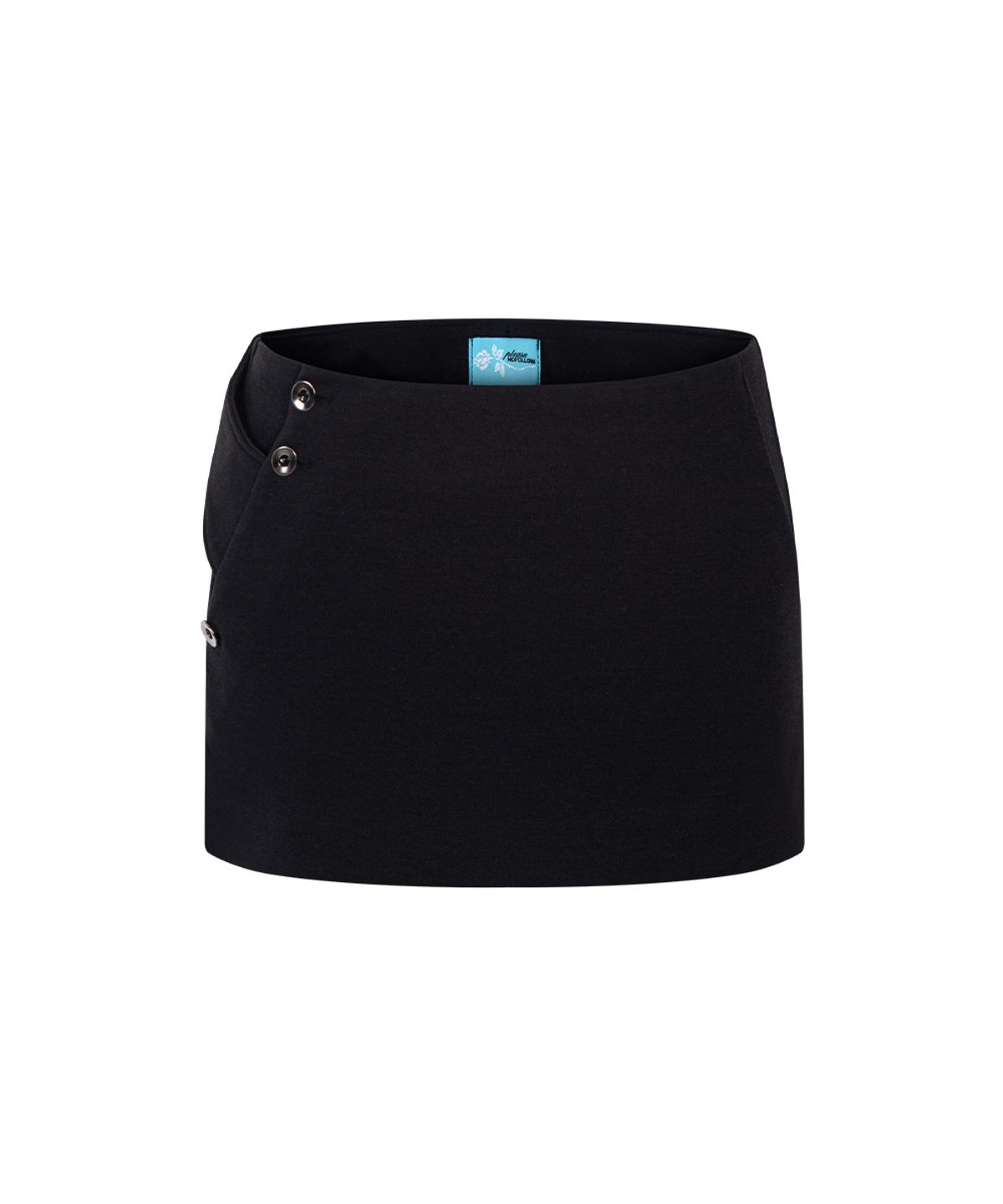 플리즈노팔로우(PLEASENOFOLLOW) Neva Button Mini Skirt (Black)