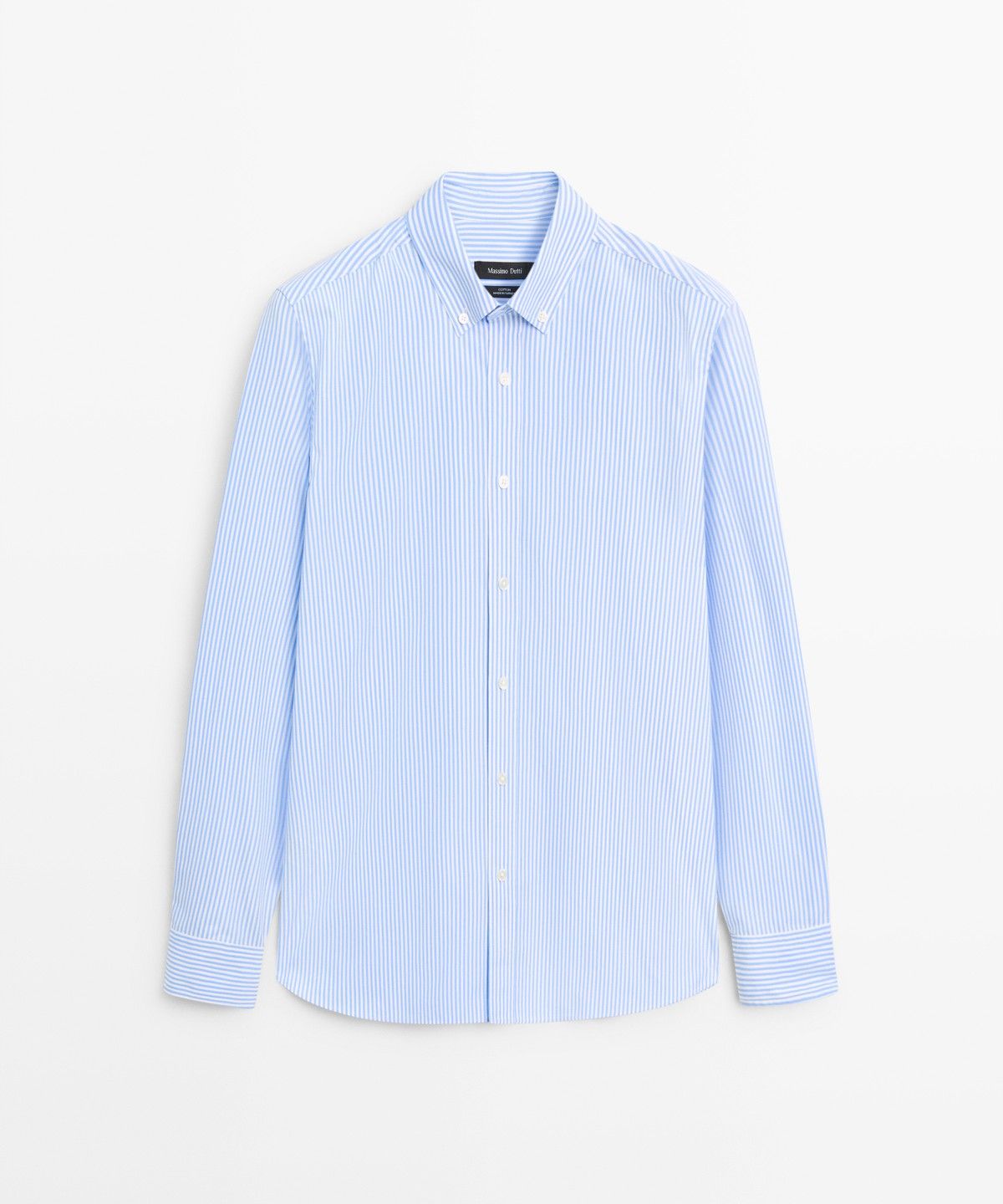 마시모두띠(MASSIMO DUTTI) 100% 코튼 레귤러 핏 스트라이프 셔츠