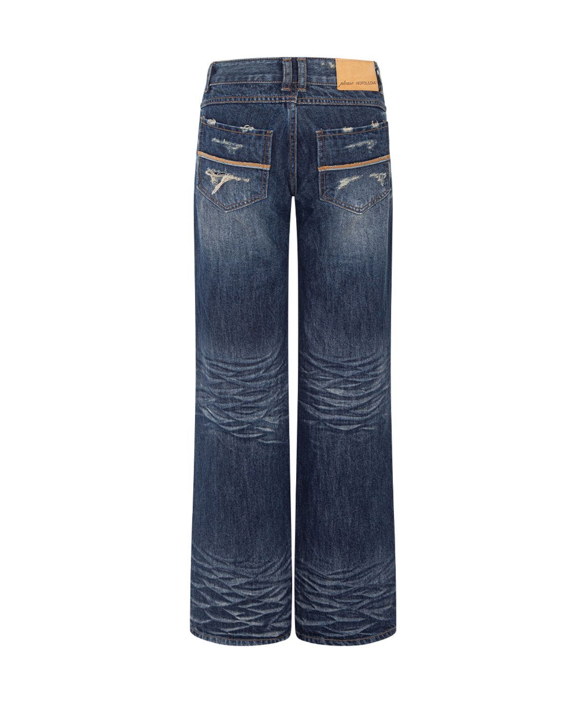 플리즈노팔로우(PLEASENOFOLLOW) 26 Washed Straight Denim (Washed Deep Blue)