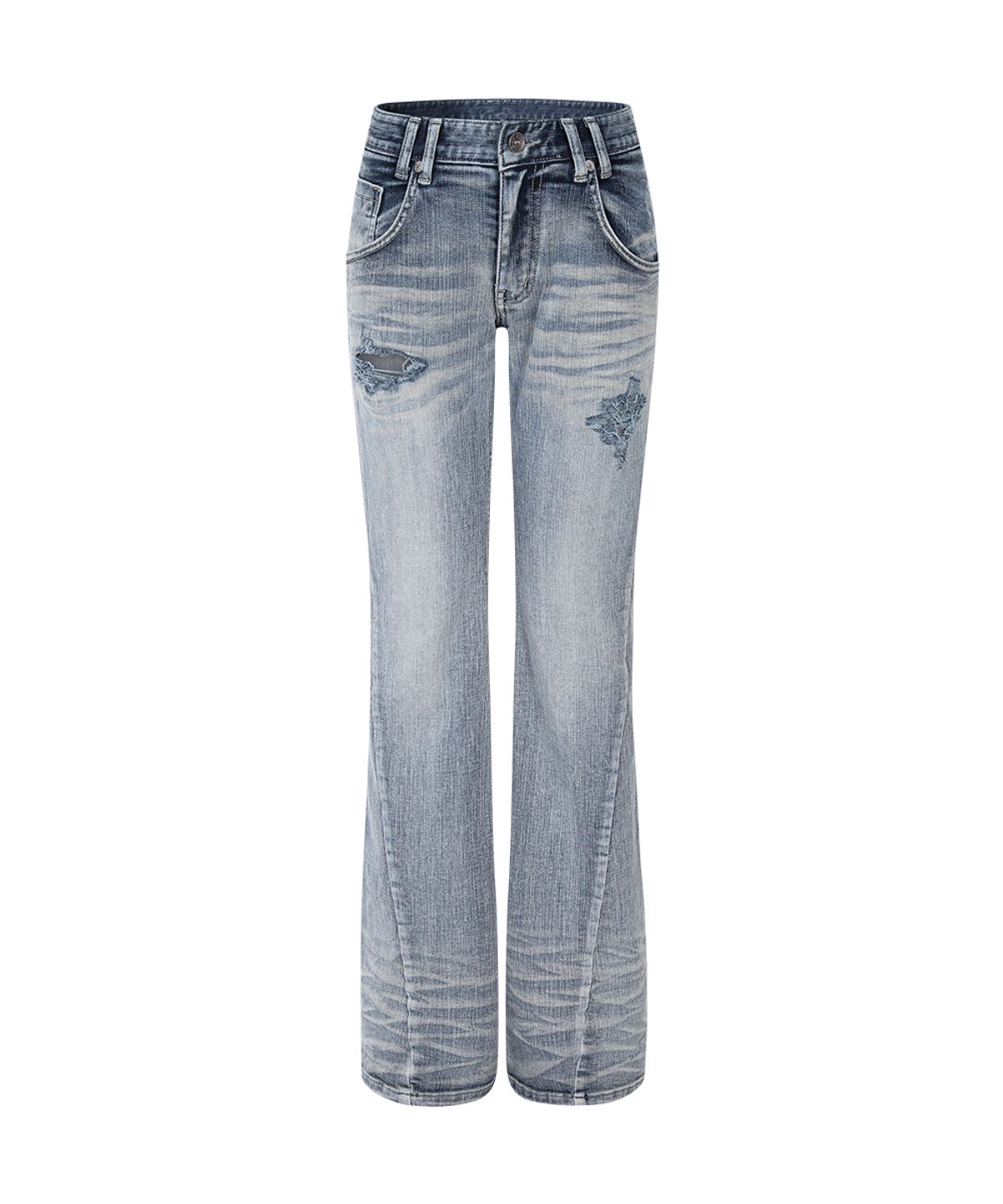 플리즈노팔로우(PLEASENOFOLLOW) Marvel Vintage Semi-Bootcut Denim (Silver Blue)