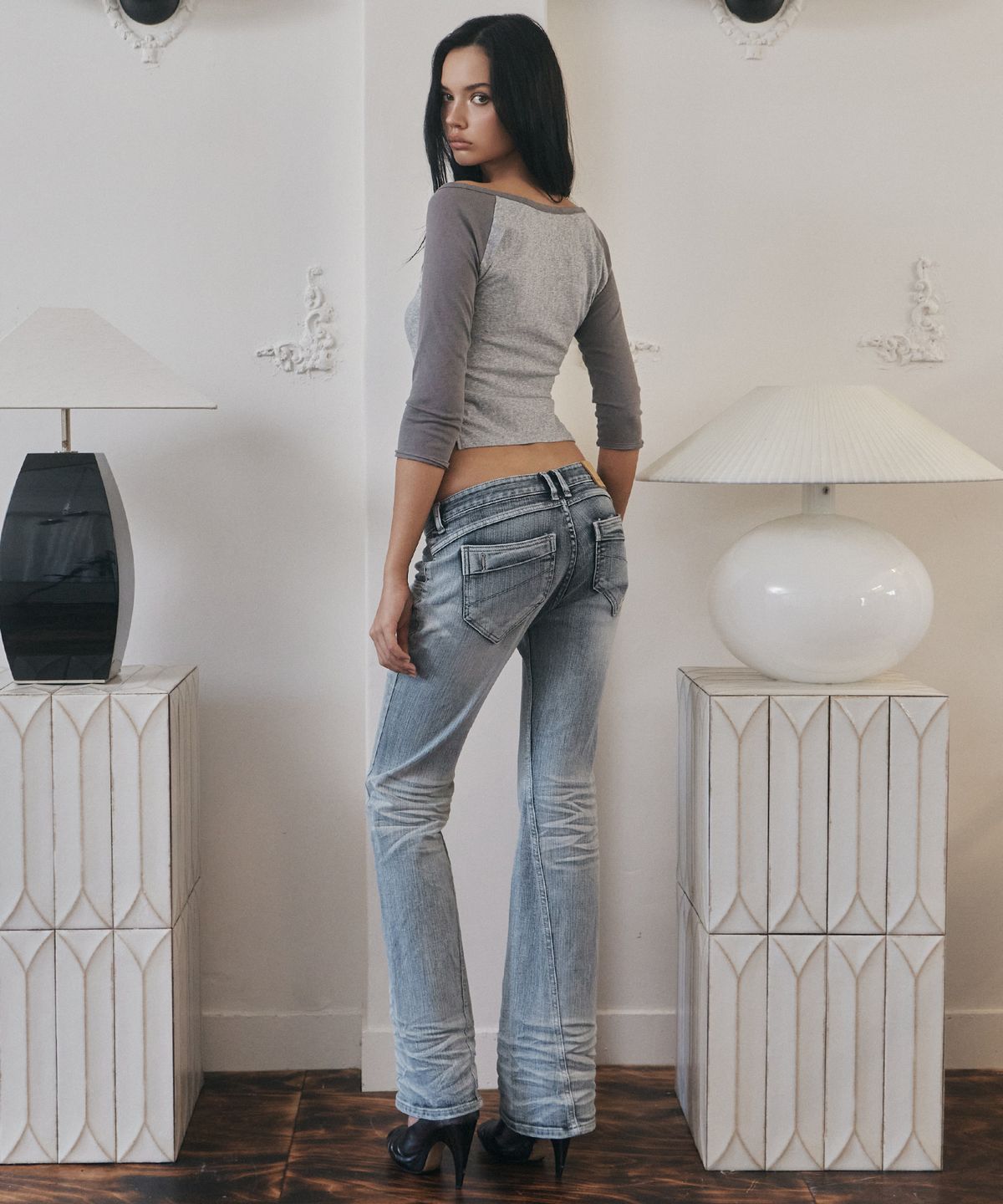 플리즈노팔로우(PLEASENOFOLLOW) Marvel Vintage Semi-Bootcut Denim (Silver Blue)