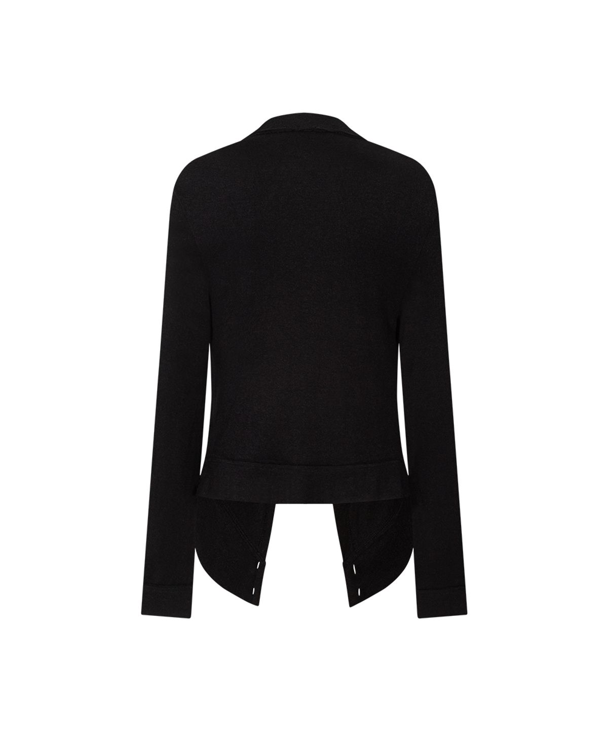 플리즈노팔로우(PLEASENOFOLLOW) Raya Drape Button Cardigan (Black)
