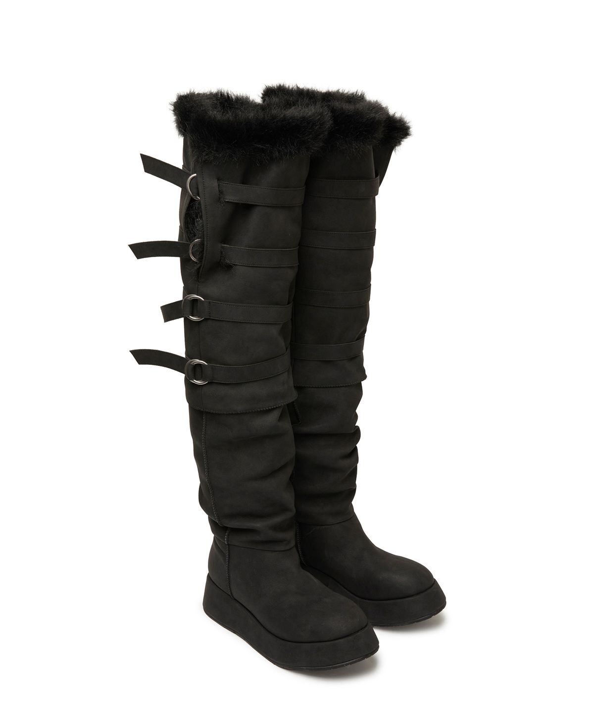 길라아카이브(GILAARCHIVE) [X IHCNIK] 4WAY RAVEN FUR BOOTS_BLACK