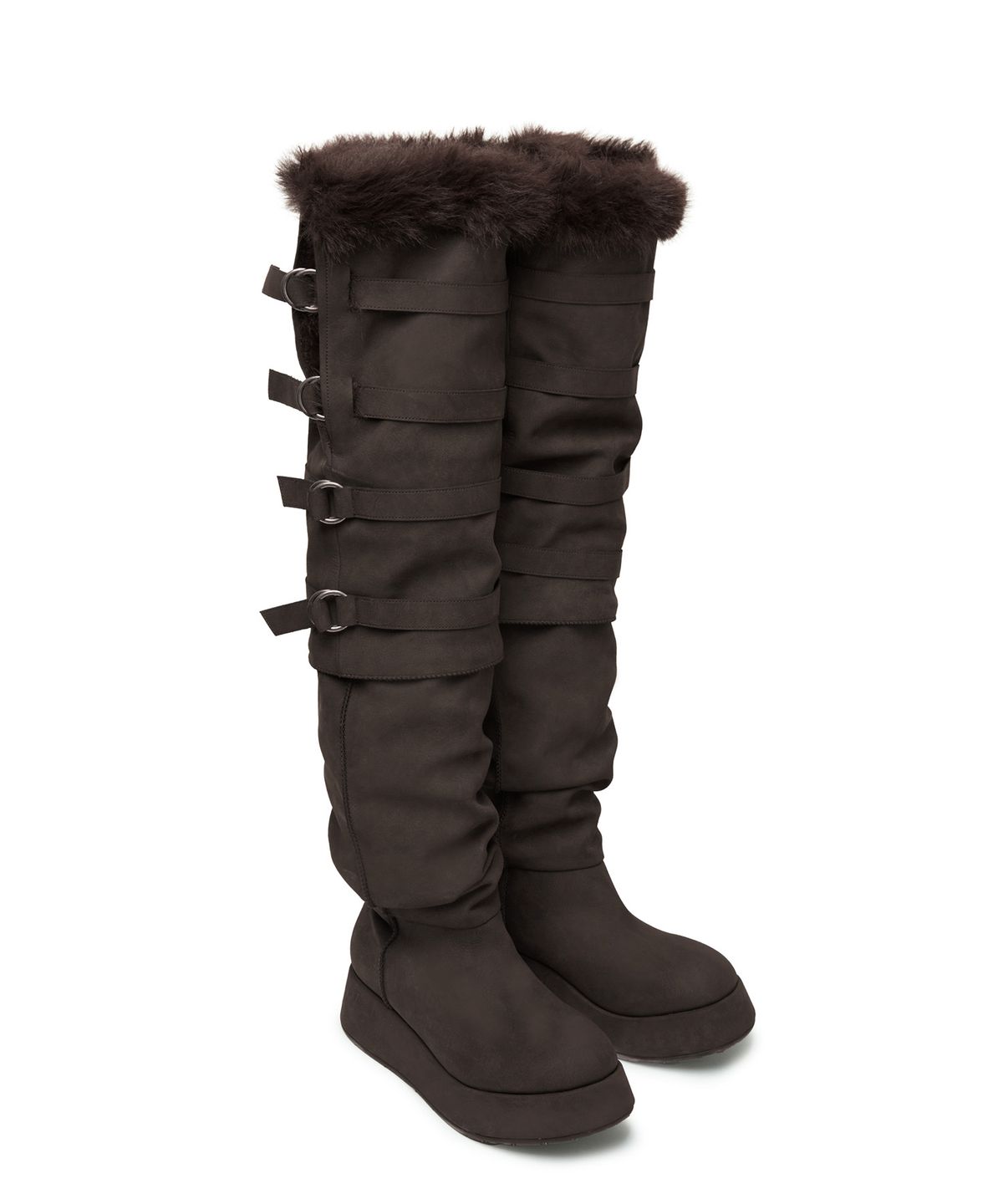 길라아카이브(GILAARCHIVE) [X IHCNIK] 4WAY RAVEN FUR BOOTS_BROWN