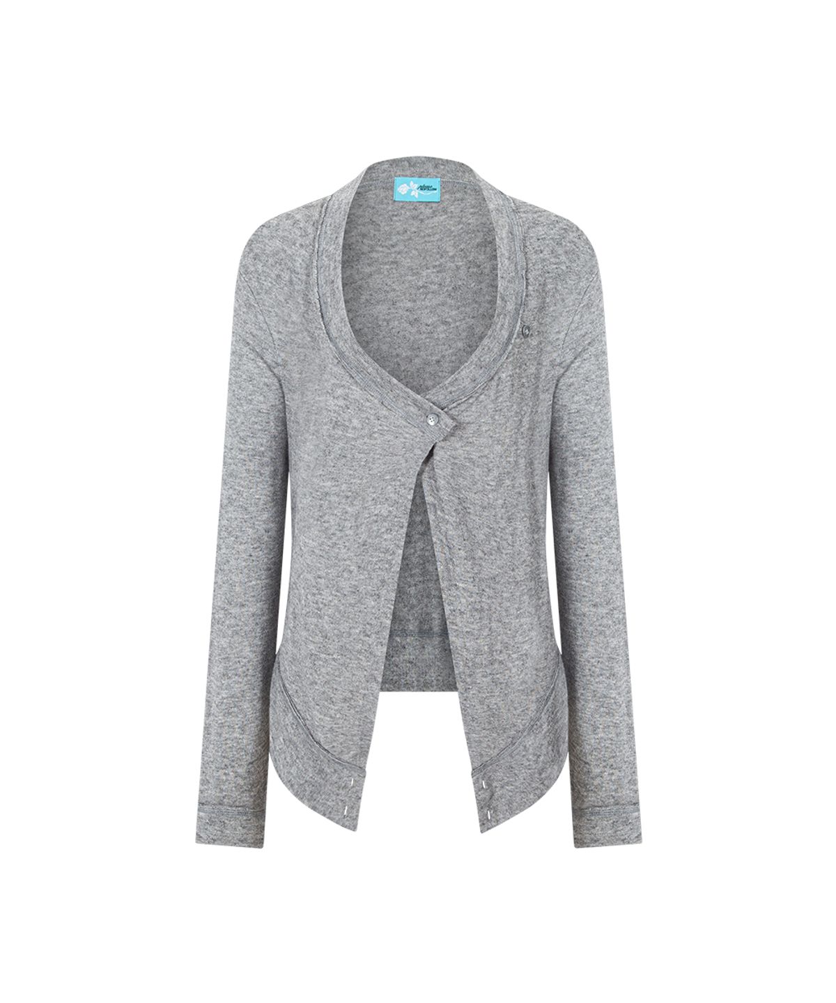 플리즈노팔로우(PLEASENOFOLLOW) Raya Drape Button Cardigan (Melange Grey)