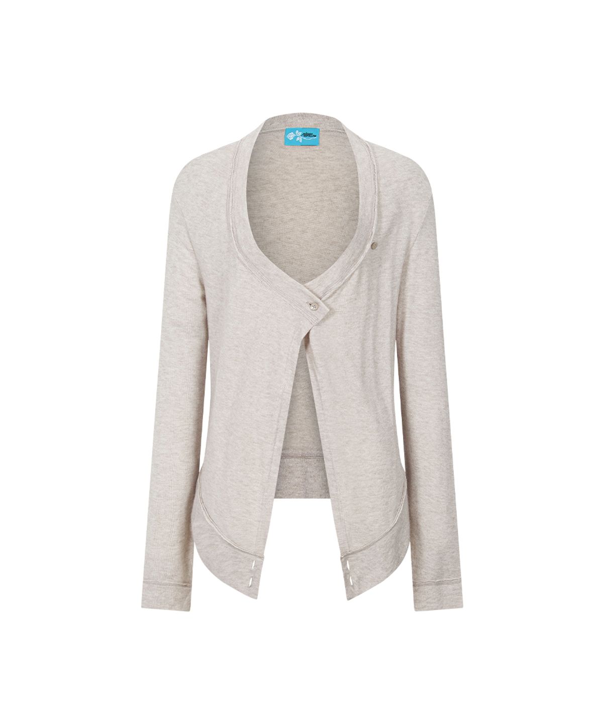 플리즈노팔로우(PLEASENOFOLLOW) Raya Drape Button Cardigan (Oatmeal)