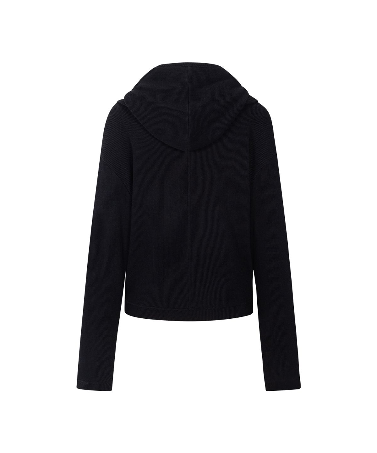 플리즈노팔로우(PLEASENOFOLLOW) Posie Scarf Waffle Hoodie Zip Up (Black)