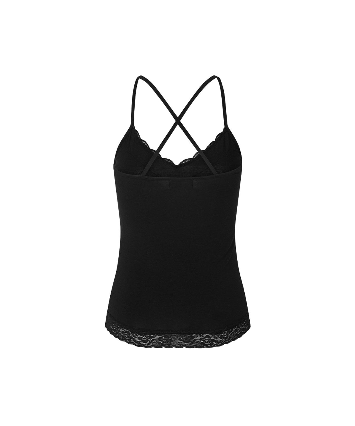 플리즈노팔로우(PLEASENOFOLLOW) Seah Lace Sleeveless Top (Black)