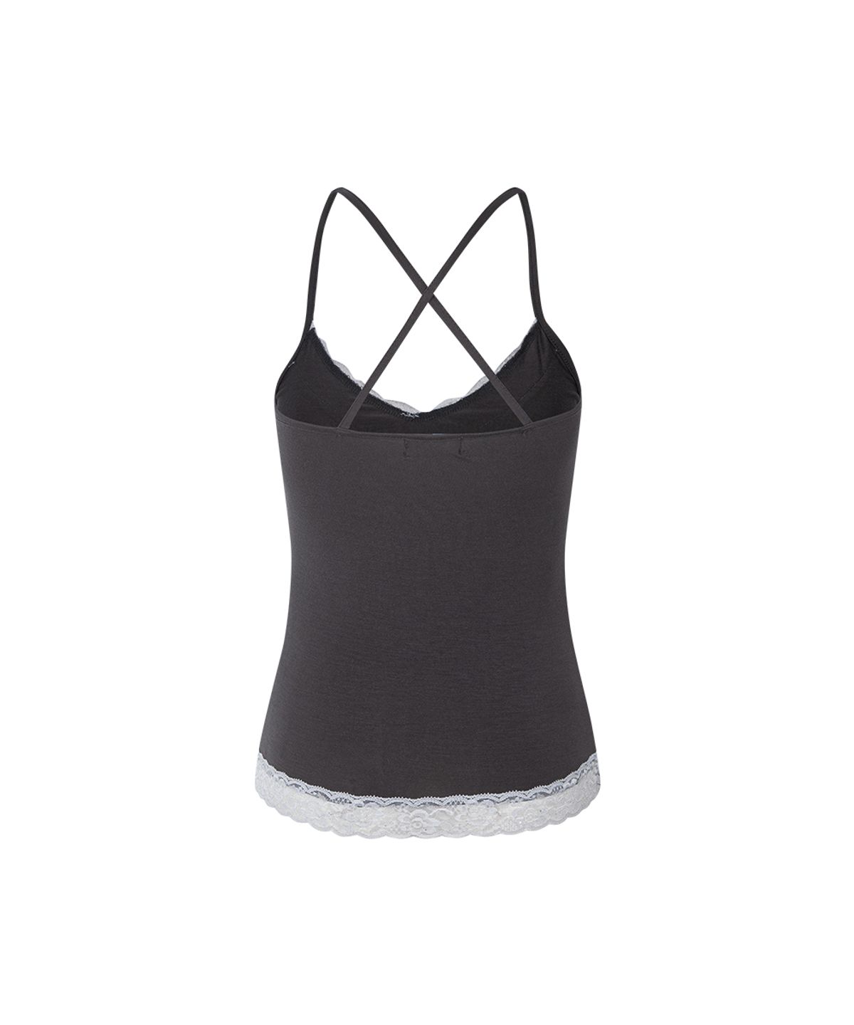 플리즈노팔로우(PLEASENOFOLLOW) Seah Lace Sleeveless Top (Charcoal)
