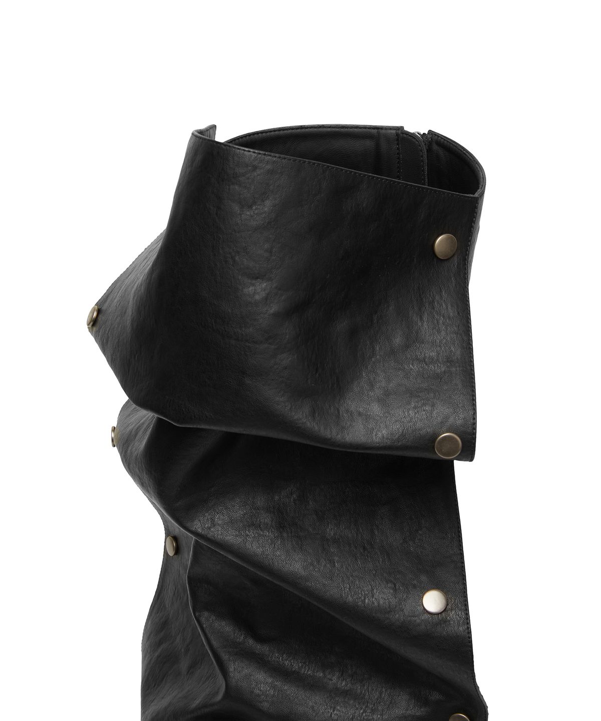 길라아카이브(GILAARCHIVE) [X IHCNIK] DRAPE SNAP LEATHER BOOTS_BLACK