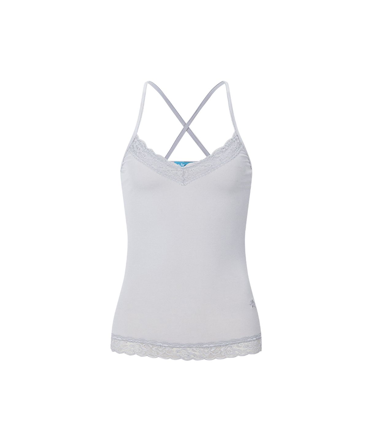플리즈노팔로우(PLEASENOFOLLOW) Seah Lace Sleeveless Top (Light Grey)