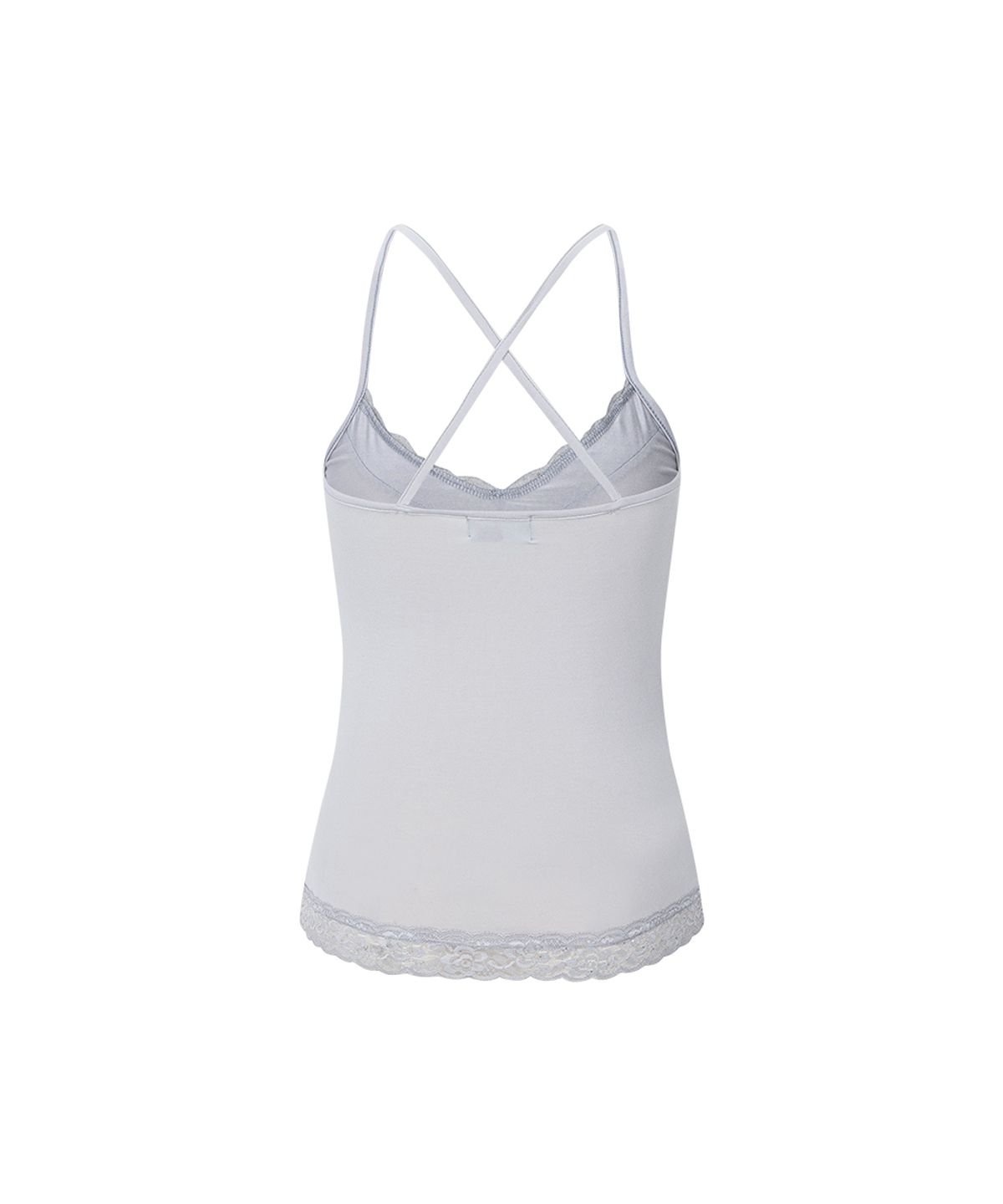 플리즈노팔로우(PLEASENOFOLLOW) Seah Lace Sleeveless Top (Light Grey)