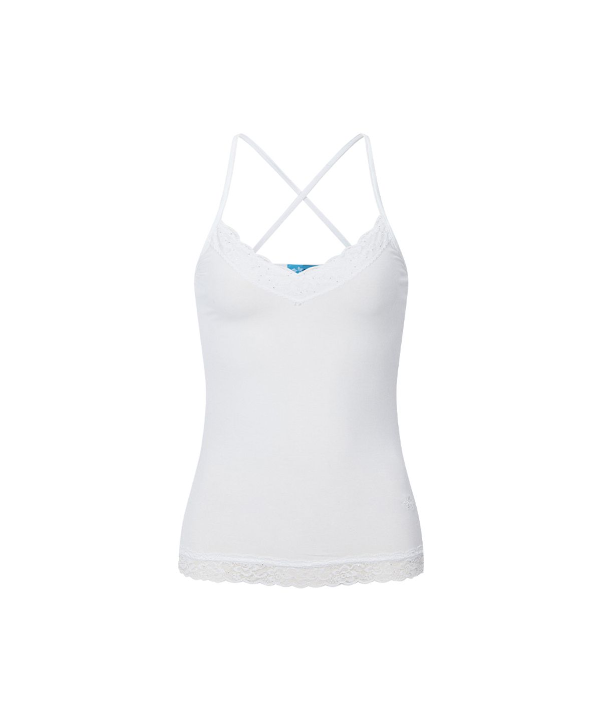 플리즈노팔로우(PLEASENOFOLLOW) Seah Lace Sleeveless Top (White)