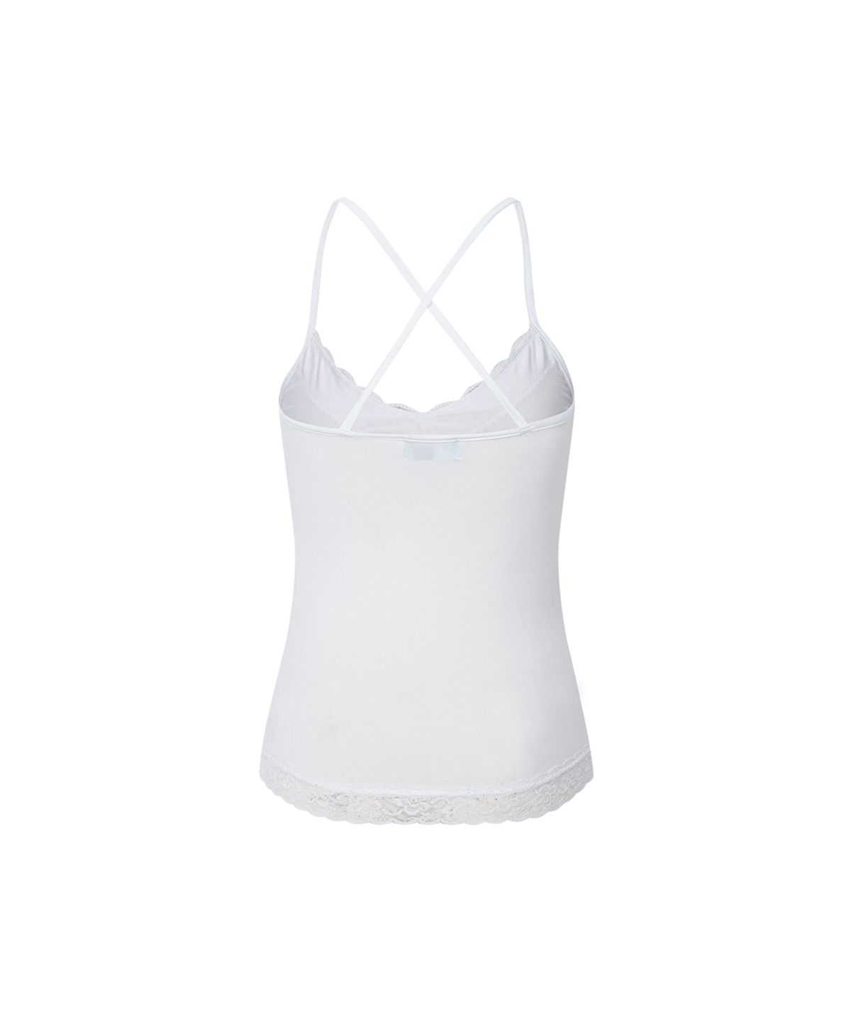 플리즈노팔로우(PLEASENOFOLLOW) Seah Lace Sleeveless Top (White)