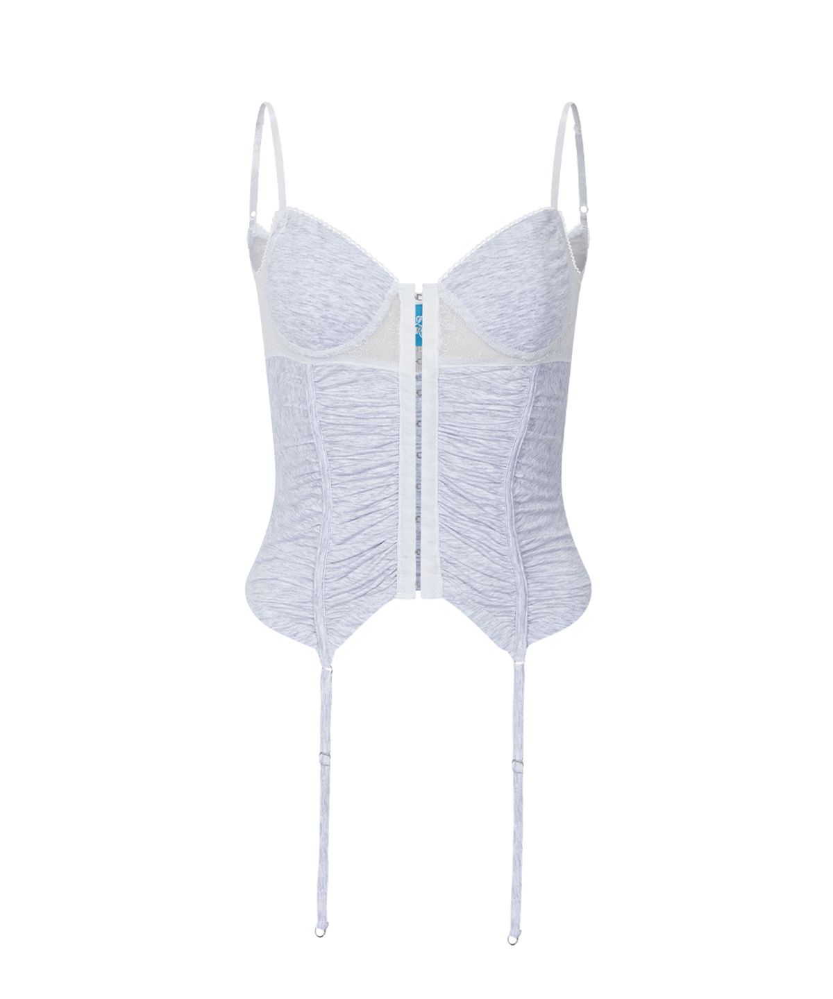 플리즈노팔로우(PLEASENOFOLLOW) Diane Corset Sleeveless Top (White Melange)