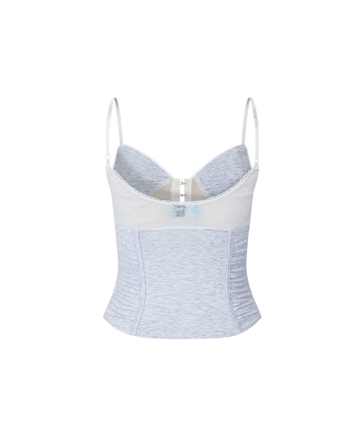 플리즈노팔로우(PLEASENOFOLLOW) Diane Corset Sleeveless Top (White Melange)