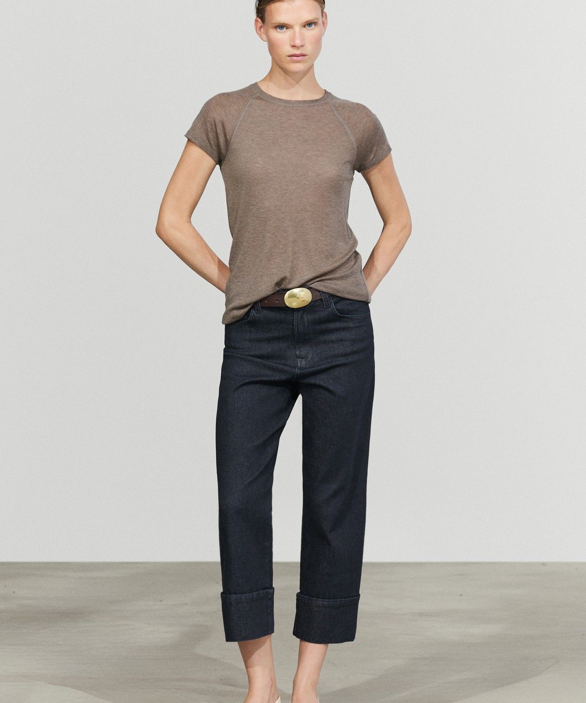 마시모두띠(MASSIMO DUTTI) 래글런 반팔 티셔츠