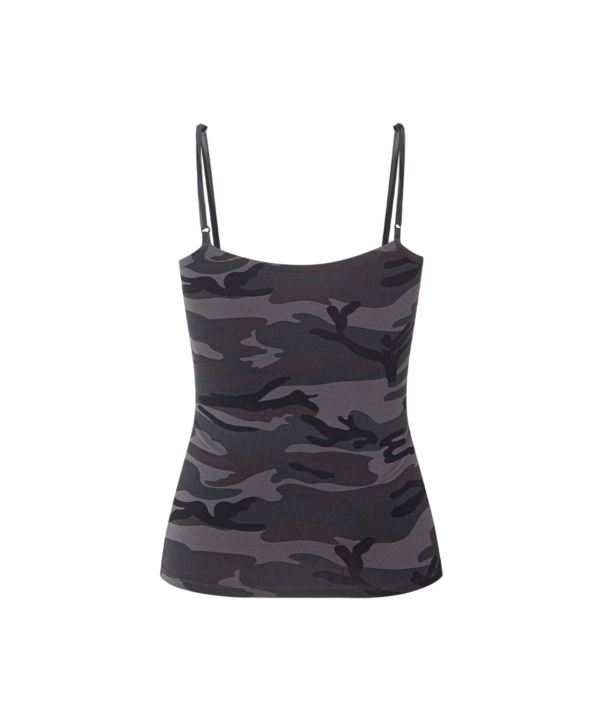 플리즈노팔로우(PLEASENOFOLLOW) Miu Camo Sleeveless Top (Charcoal)