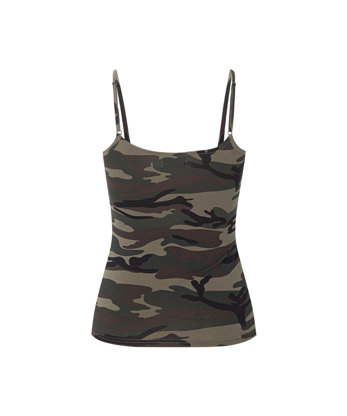 플리즈노팔로우(PLEASENOFOLLOW) Miu Camo Sleeveless Top (Khaki)
