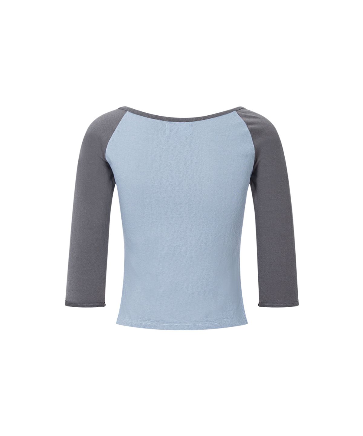 플리즈노팔로우(PLEASENOFOLLOW) Solene Lettering Raglan Long Sleeve Top (Sky Blue)