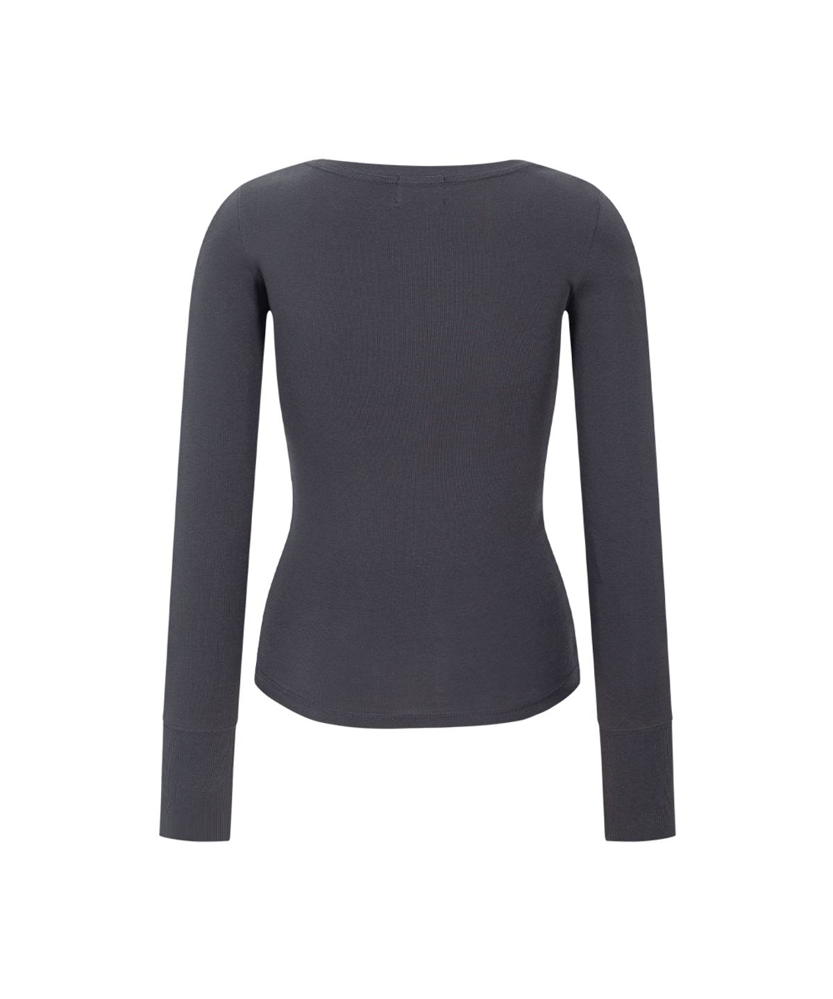 플리즈노팔로우(PLEASENOFOLLOW) Zen Button Long Sleeve Top (Charcoal)