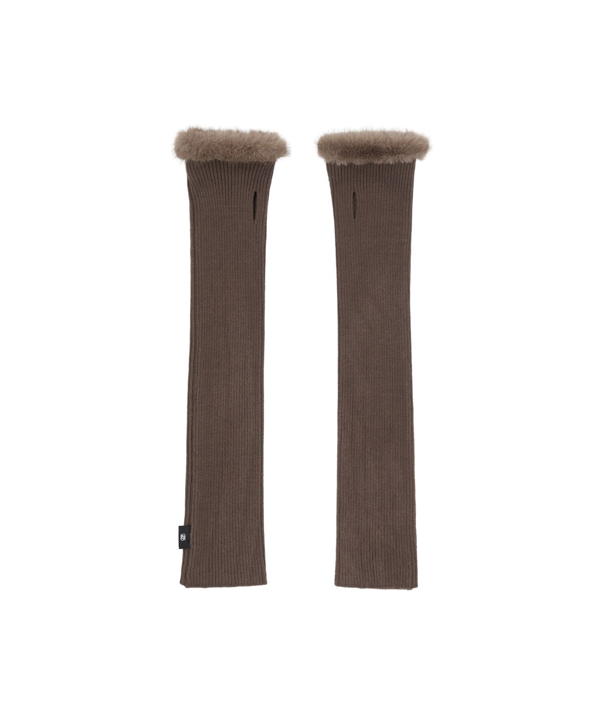 길라아카이브(GILAARCHIVE) LETTERING LOGO FUR HAND WARMER_BROWN