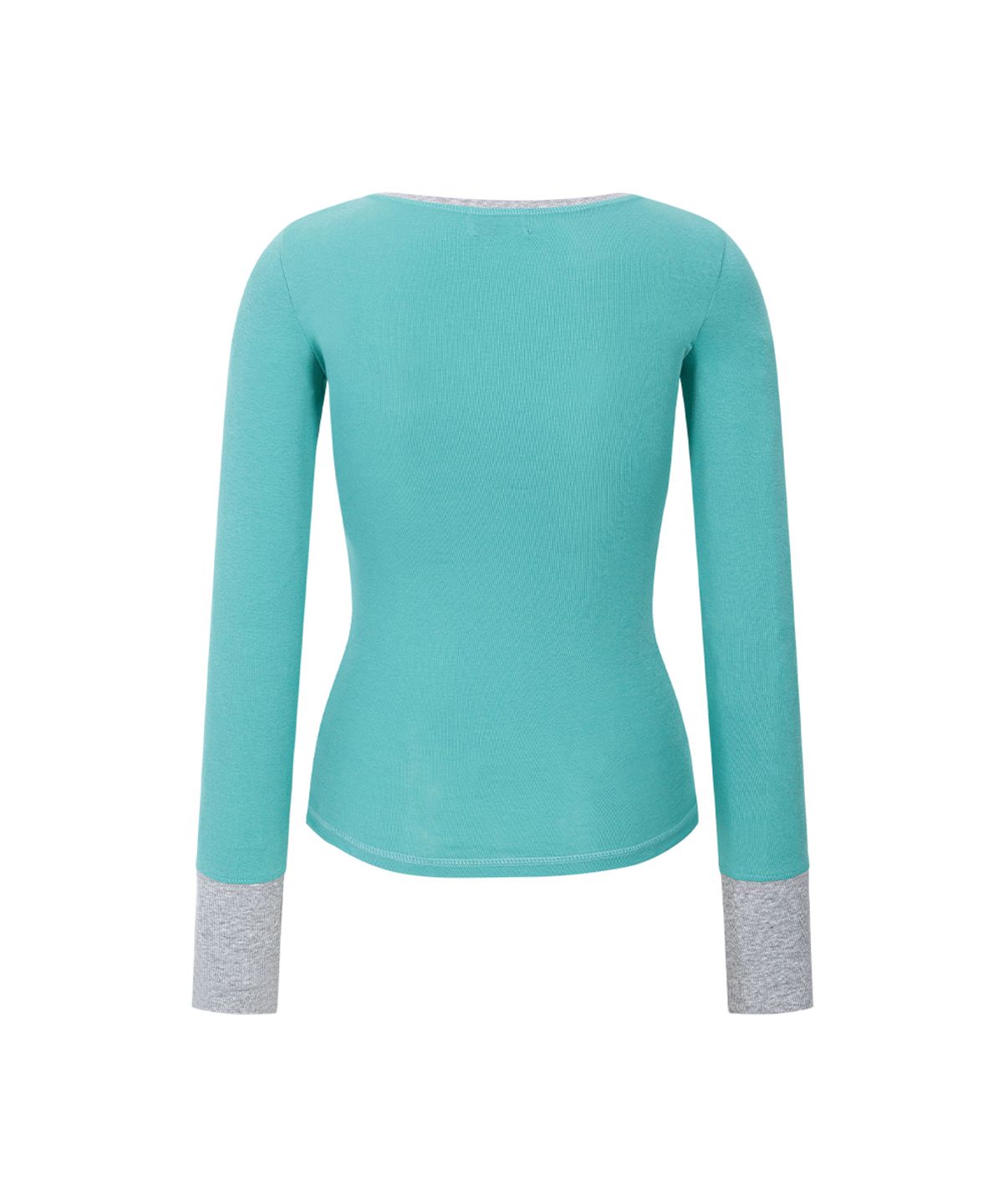 플리즈노팔로우(PLEASENOFOLLOW) Zen Button Long Sleeve Top (Moss Mint)