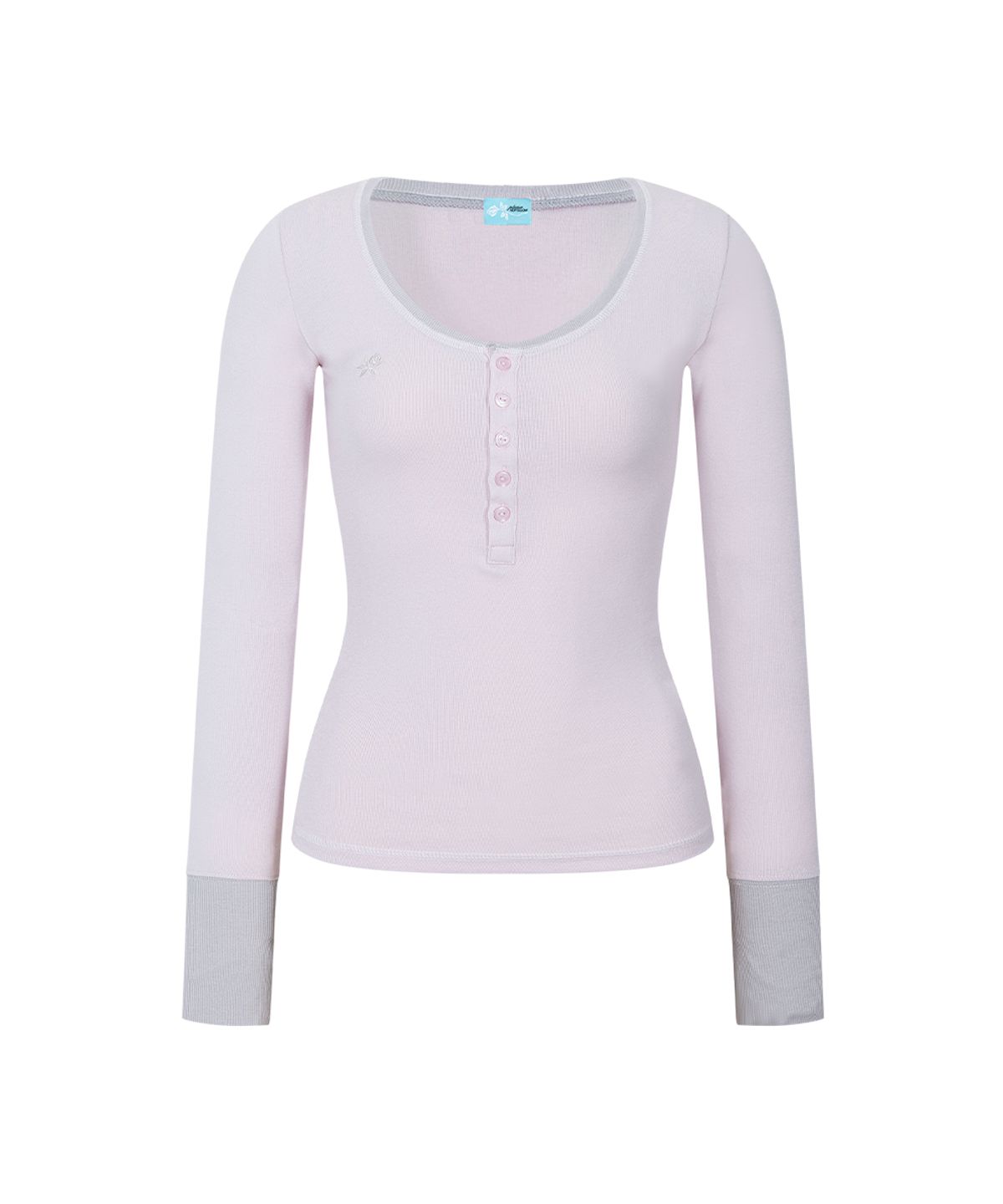 플리즈노팔로우(PLEASENOFOLLOW) Zen Button Long Sleeve Top (Mellow Pink)