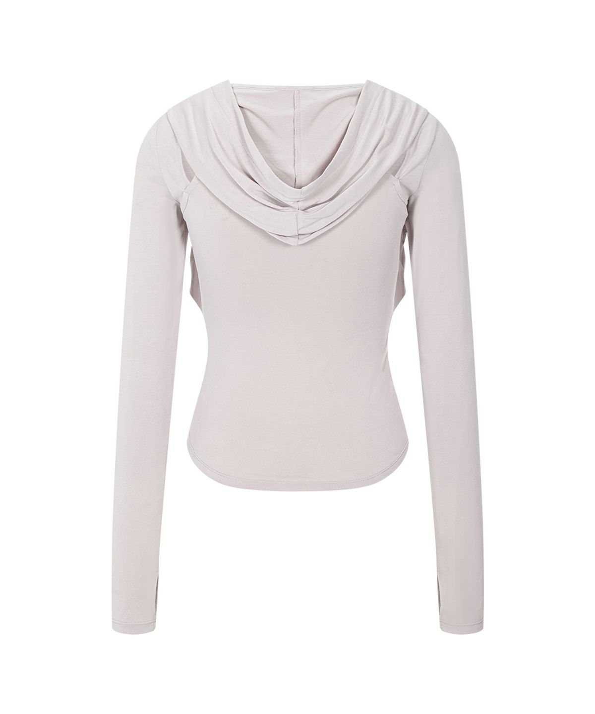 플리즈노팔로우(PLEASENOFOLLOW) Rhea Drape Long Sleeve Hoodie (Beige)