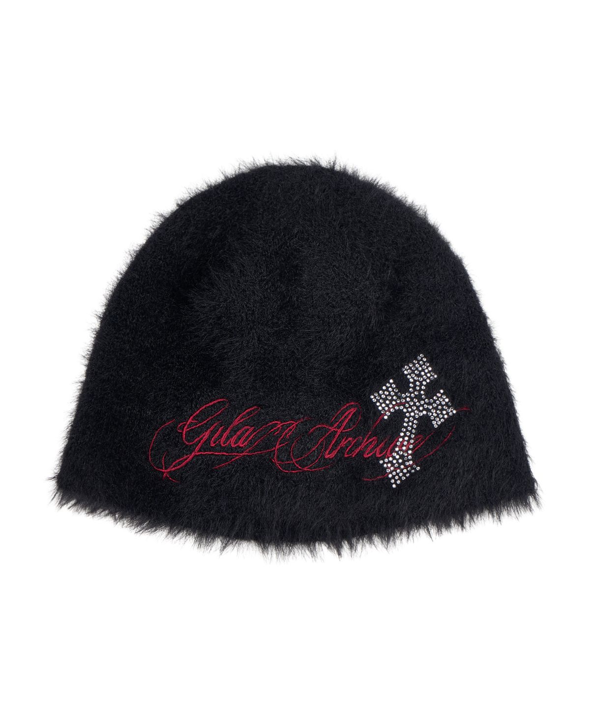 길라아카이브(GILAARCHIVE) LETTERING LOGO CROSS MOHAIR BEANIE_BLACK