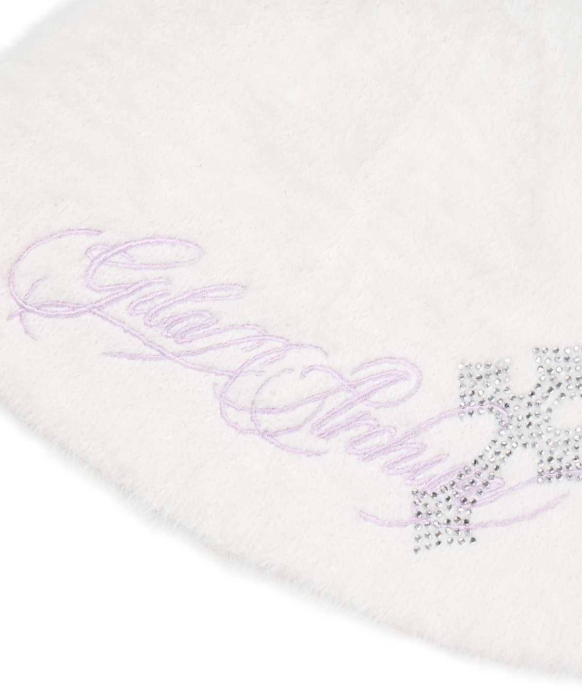 길라아카이브(GILAARCHIVE) LETTERING LOGO CROSS MOHAIR BEANIE_WHITE