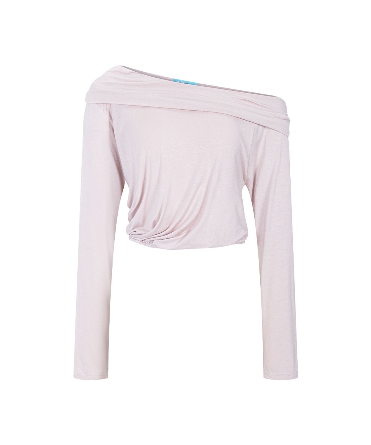 플리즈노팔로우(PLEASENOFOLLOW) Bree Unbal Shirring Long Sleeve Top (Cloud Pink)