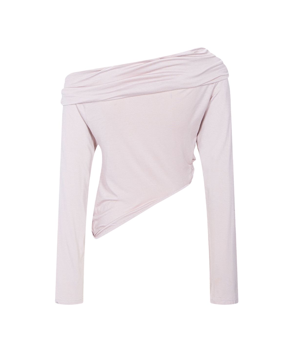 플리즈노팔로우(PLEASENOFOLLOW) Bree Unbal Shirring Long Sleeve Top (Cloud Pink)