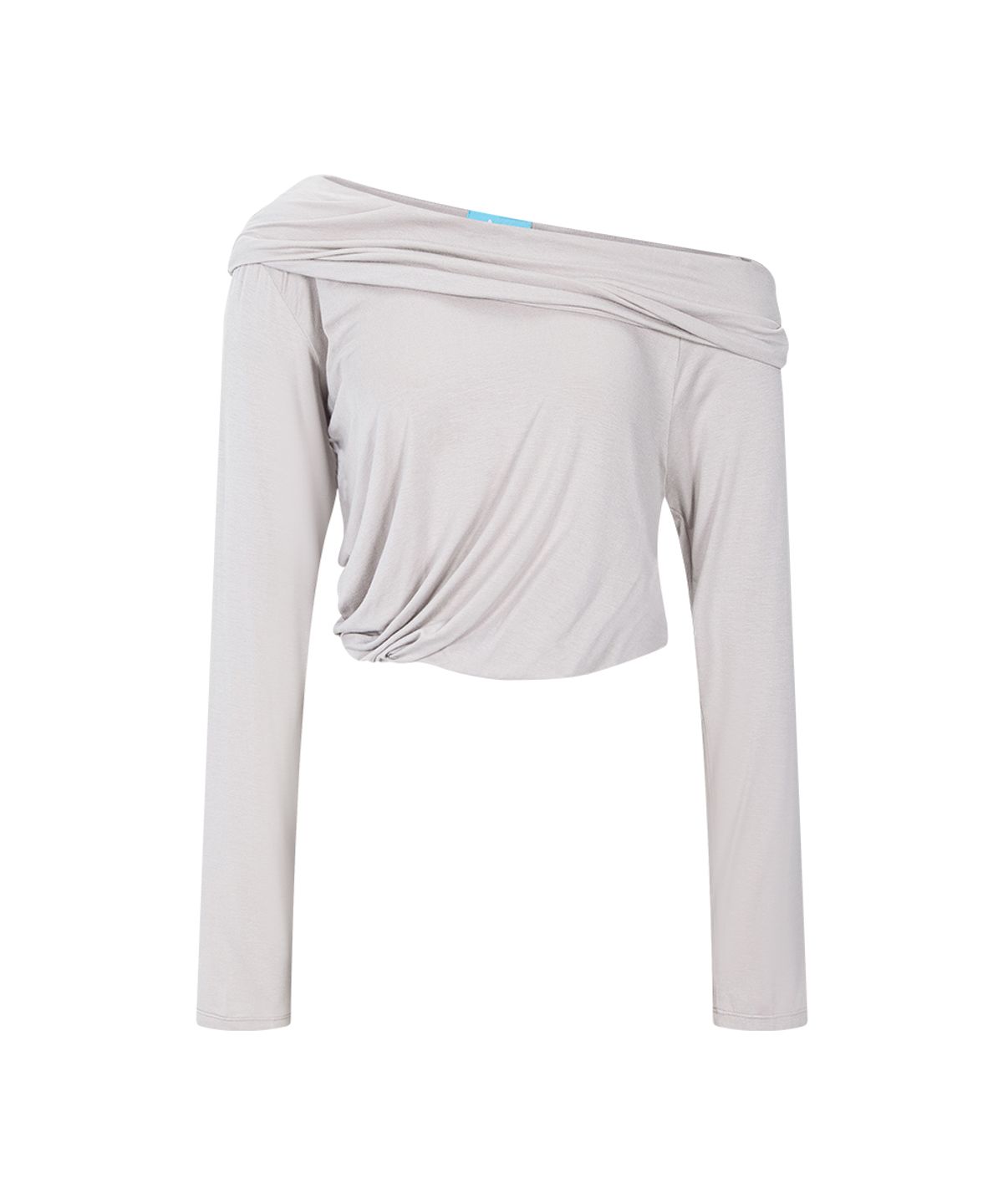 플리즈노팔로우(PLEASENOFOLLOW) Bree Unbal Shirring Long Sleeve Top (Bare)