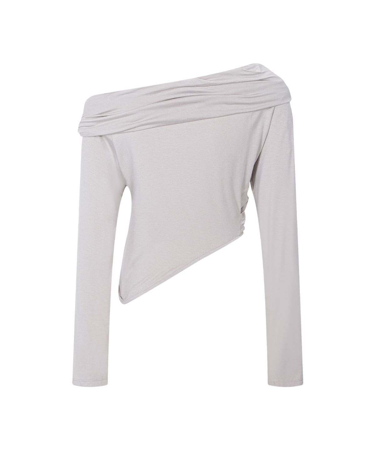 플리즈노팔로우(PLEASENOFOLLOW) Bree Unbal Shirring Long Sleeve Top (Bare)