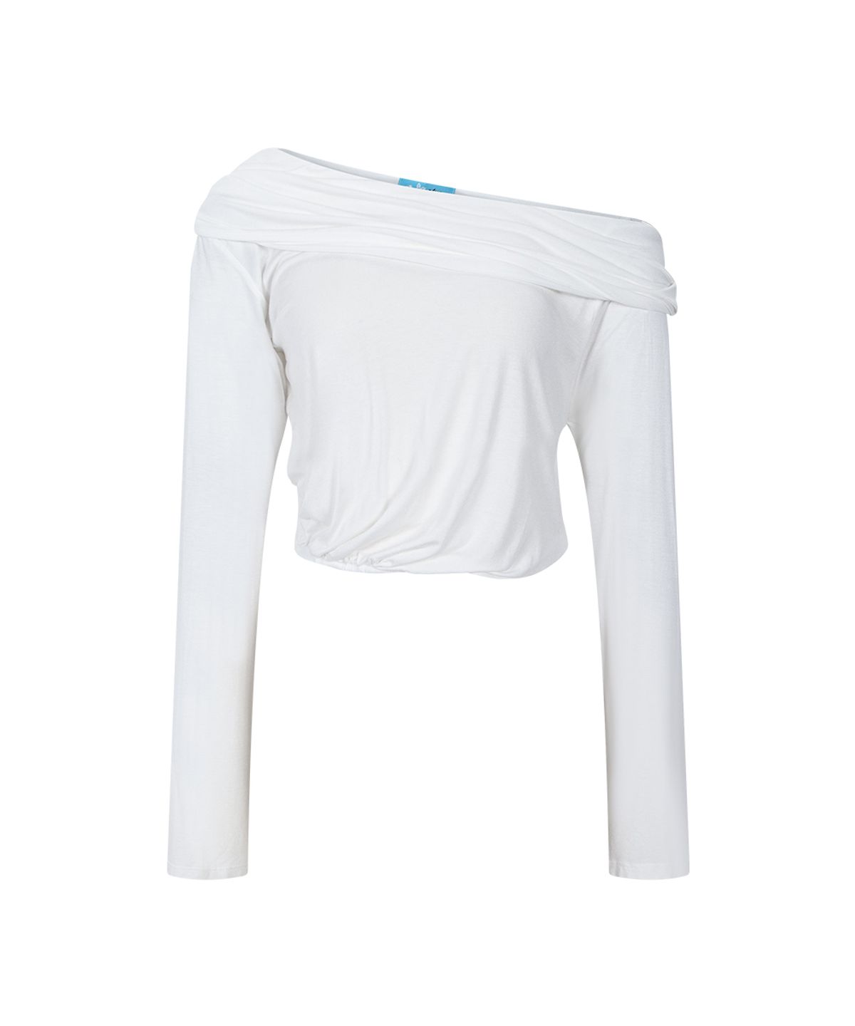 플리즈노팔로우(PLEASENOFOLLOW) Bree Unbal Shirring Long Sleeve Top (Ivory)